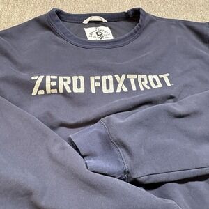 Zero Foxtrot Sweatshirt Mens XL Navy Crewneck Sweater Pullover Fleece Military